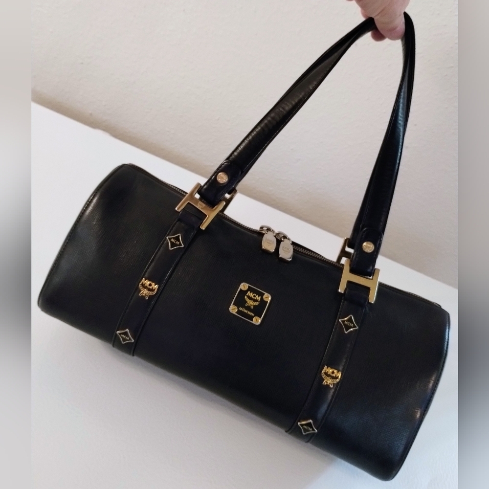 SOLD SOLD SOLD SOLD SOLD MCM Barrel Bag With Studs - Picture 3 of 12